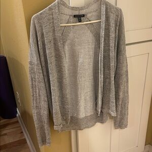 Eileen Fisher Heather Gray Open-Front Cardigan